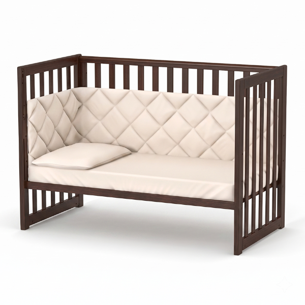 Dětská postýlka Sleeppo Gekko Kids 120x60. Tmavý ořech